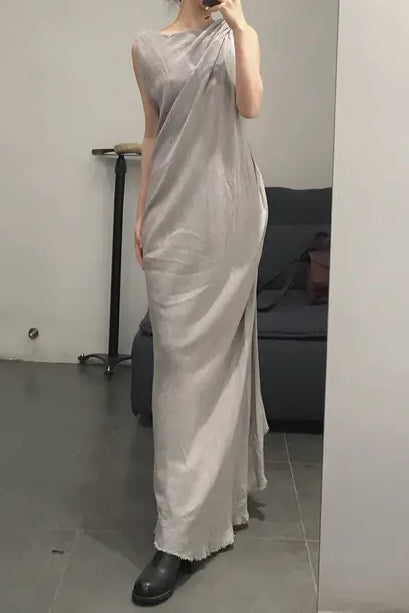 marc le bihan 2100 asymmetric back tie skirt Gris clair